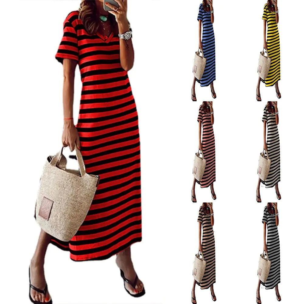 Spring European Style Loose Floral Dress