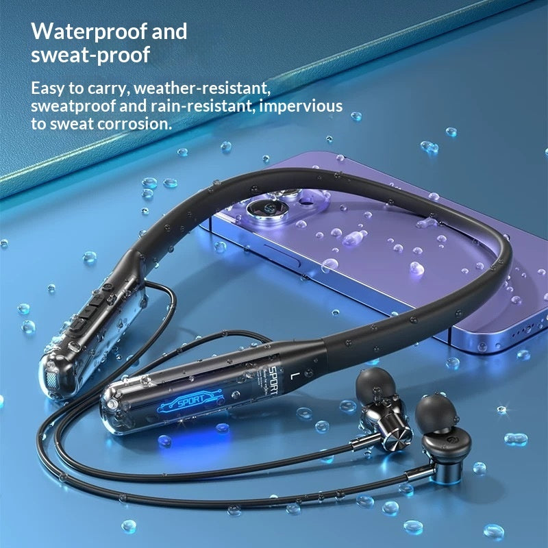 High-capacity Long-lasting Neckband Bluetooth Earphones For Sports