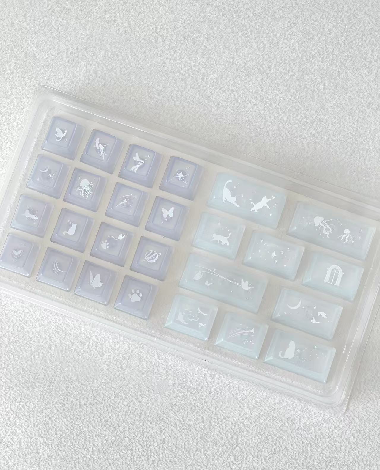 Blue Purple PC Fog-transparent Keycaps