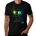 Lilo & Stitch Cool Stitch Neon Outline Chest Portrait Wrinkle-resistant T-Shirt