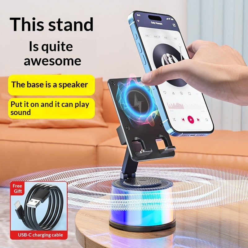 Multifunctional Inductive Bluetooth Speaker Portable Folding And Rotating Stand