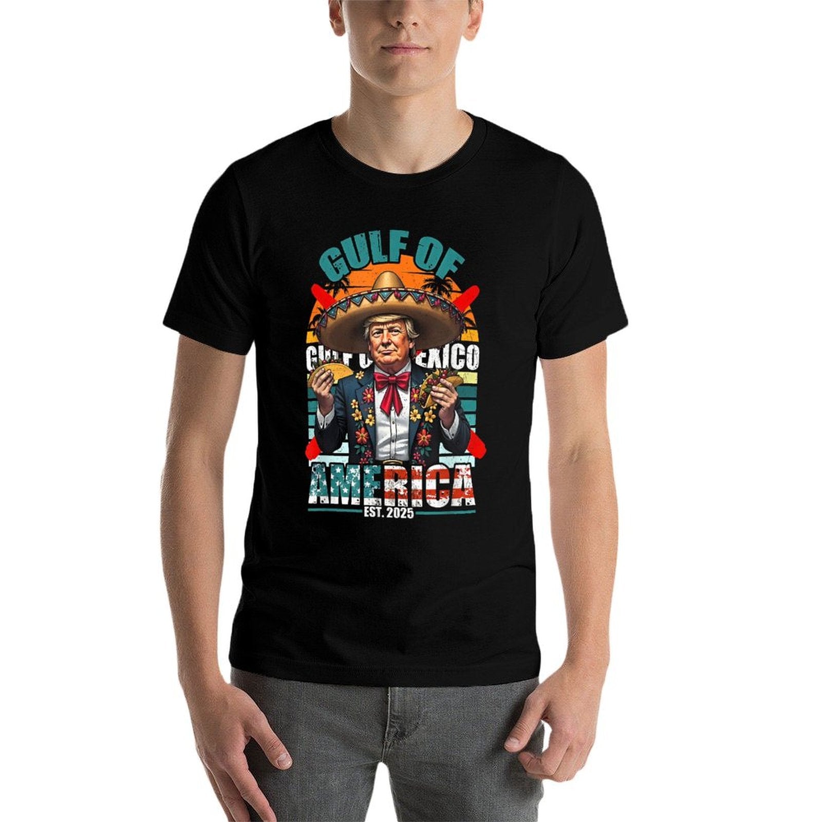 Trump Tacos Cinco De Mayo Shirt Gulf Of Us America Est 2025 Trendy Pattern T-Shirt