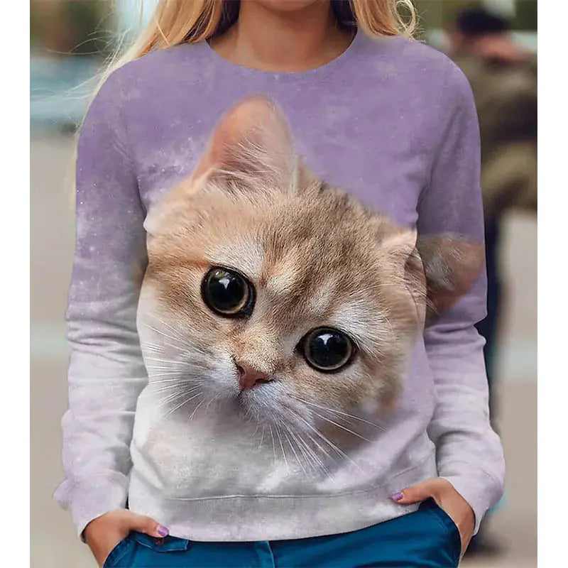 Kawaii 3D Printed Cute Animal Sweatshirt for Women