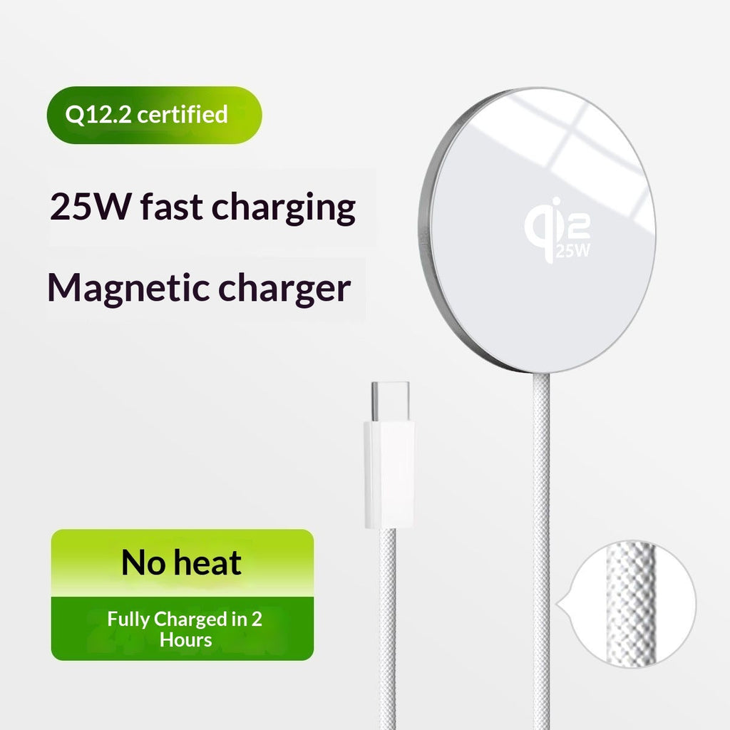 Portable Magnetic Wireless Charger With Cable For Phones
