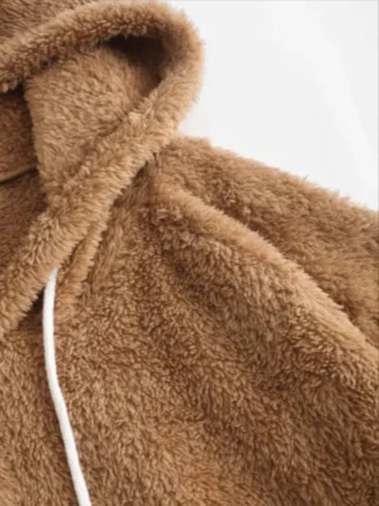 Cozy Ear-Hooded Fleece Sweatshirt  Ultra-Warm Winter Wear