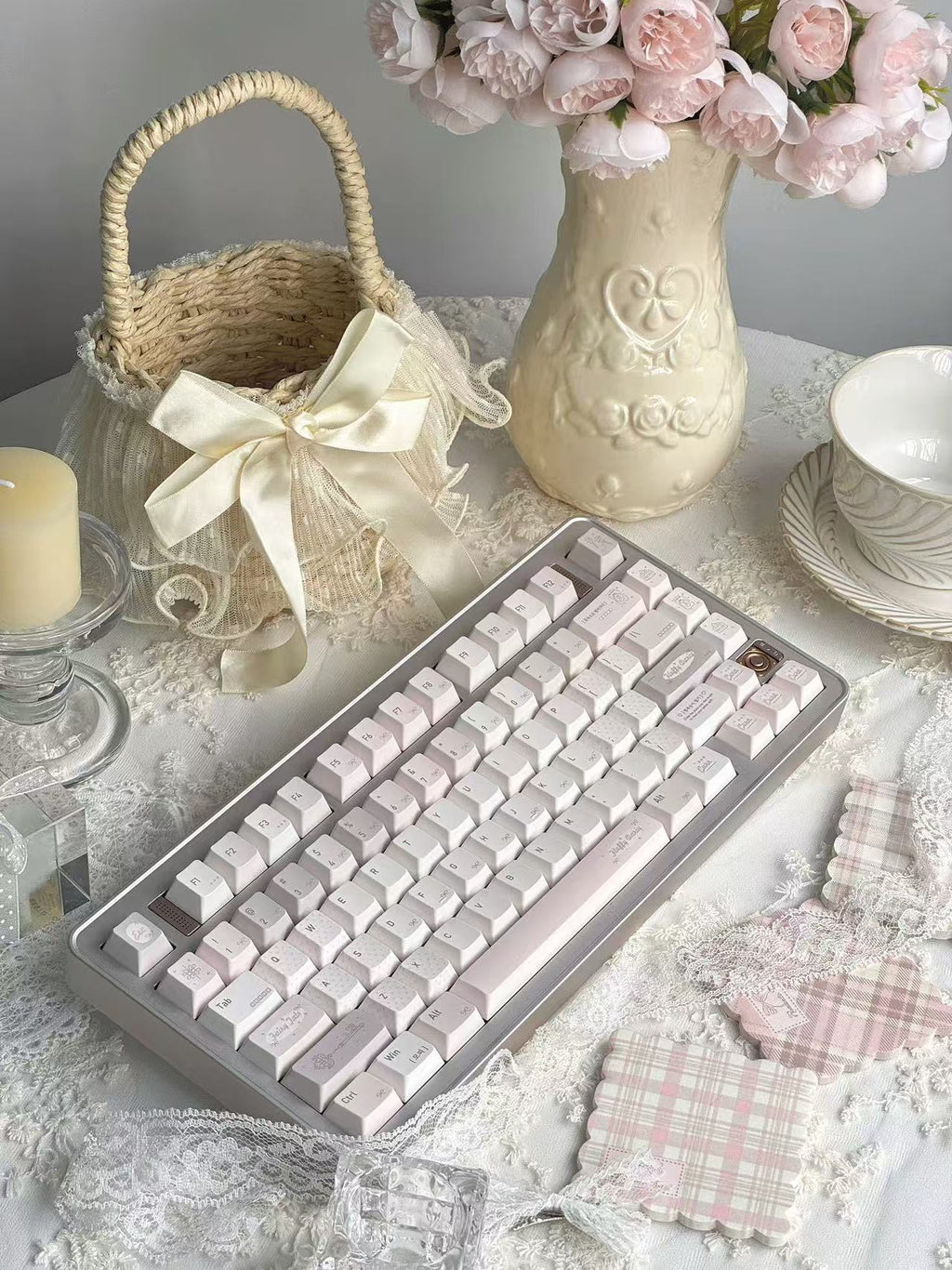 Simple Cute Pink-brown Highly Personalized Keyboard Keycaps