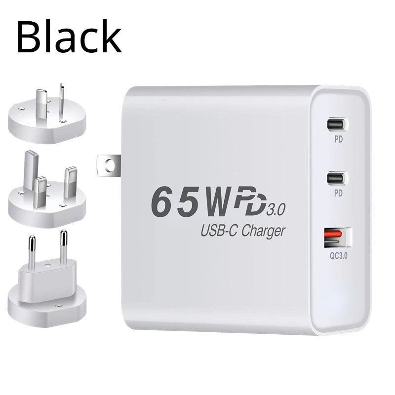 65W GaN Charger With US-standard Conversion Plug Fast-charging Adapter