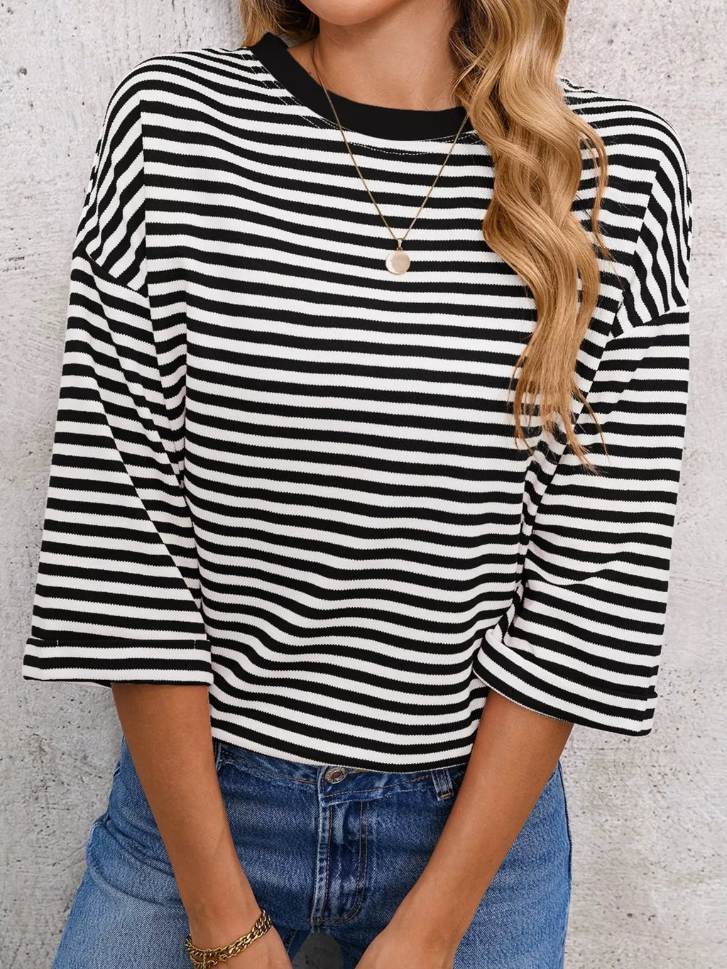 Striped Back Bow Tie T-Shirt