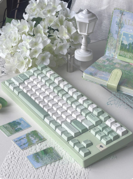 Simple Cute Light-green Highly Personalized Magnetic-axis Keycaps