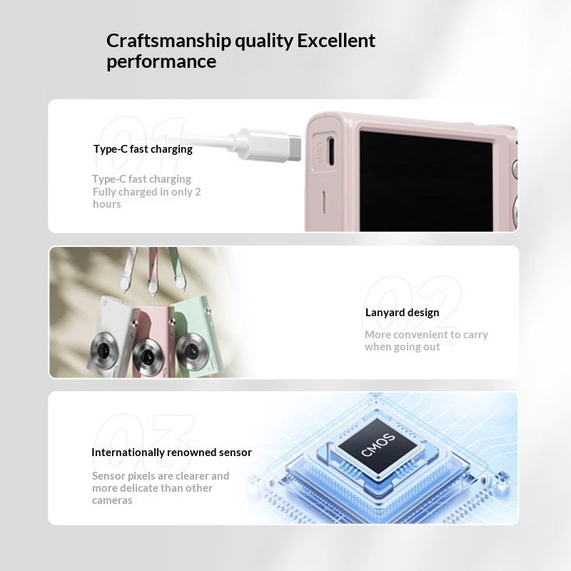 High-definition Digital Camera For Kids And Students Beauty-mode Selfie Camera Compact Point-and-shoot Camera