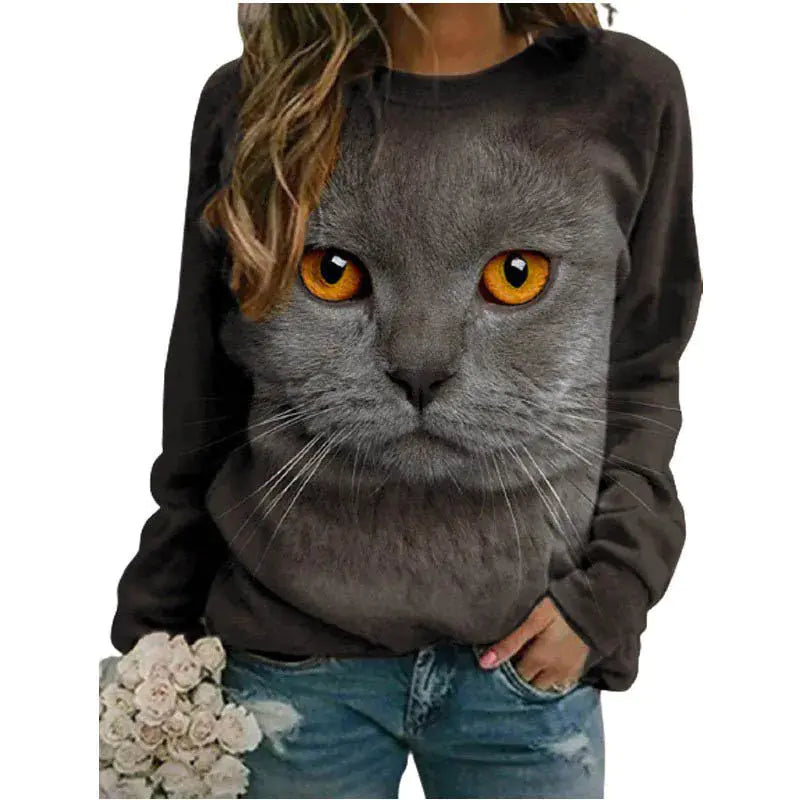 Kawaii 3D Printed Cute Animal Sweatshirt for Women
