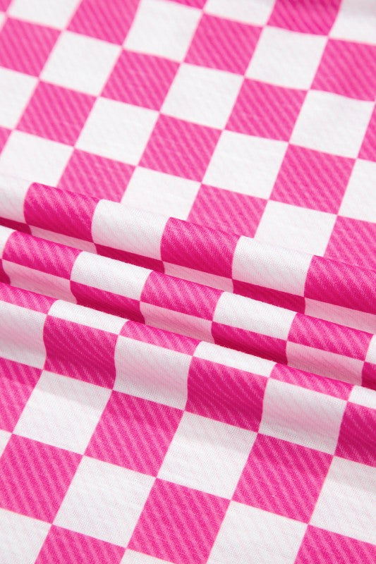 Checker T-Shirt & High Waist Skort Set