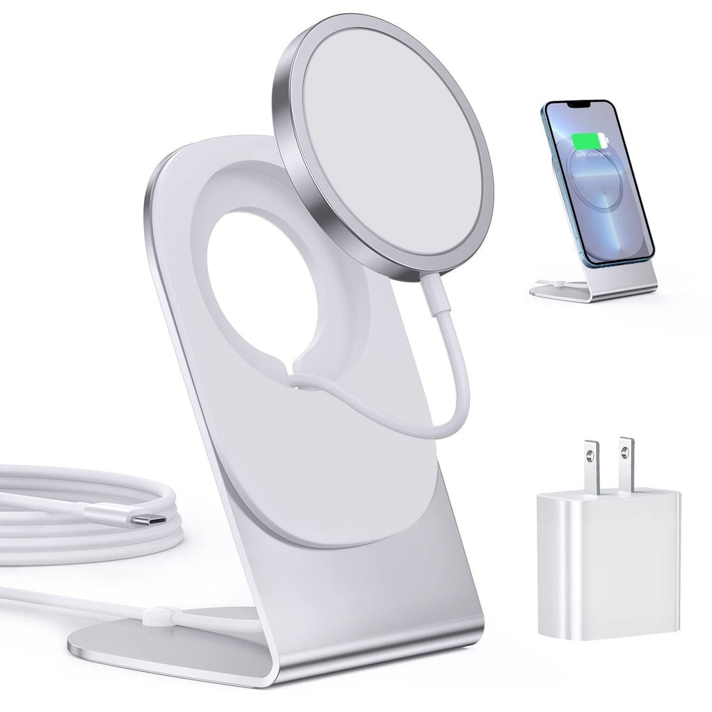 Magnetic Wireless Desktop Charger With A Detachable Stand