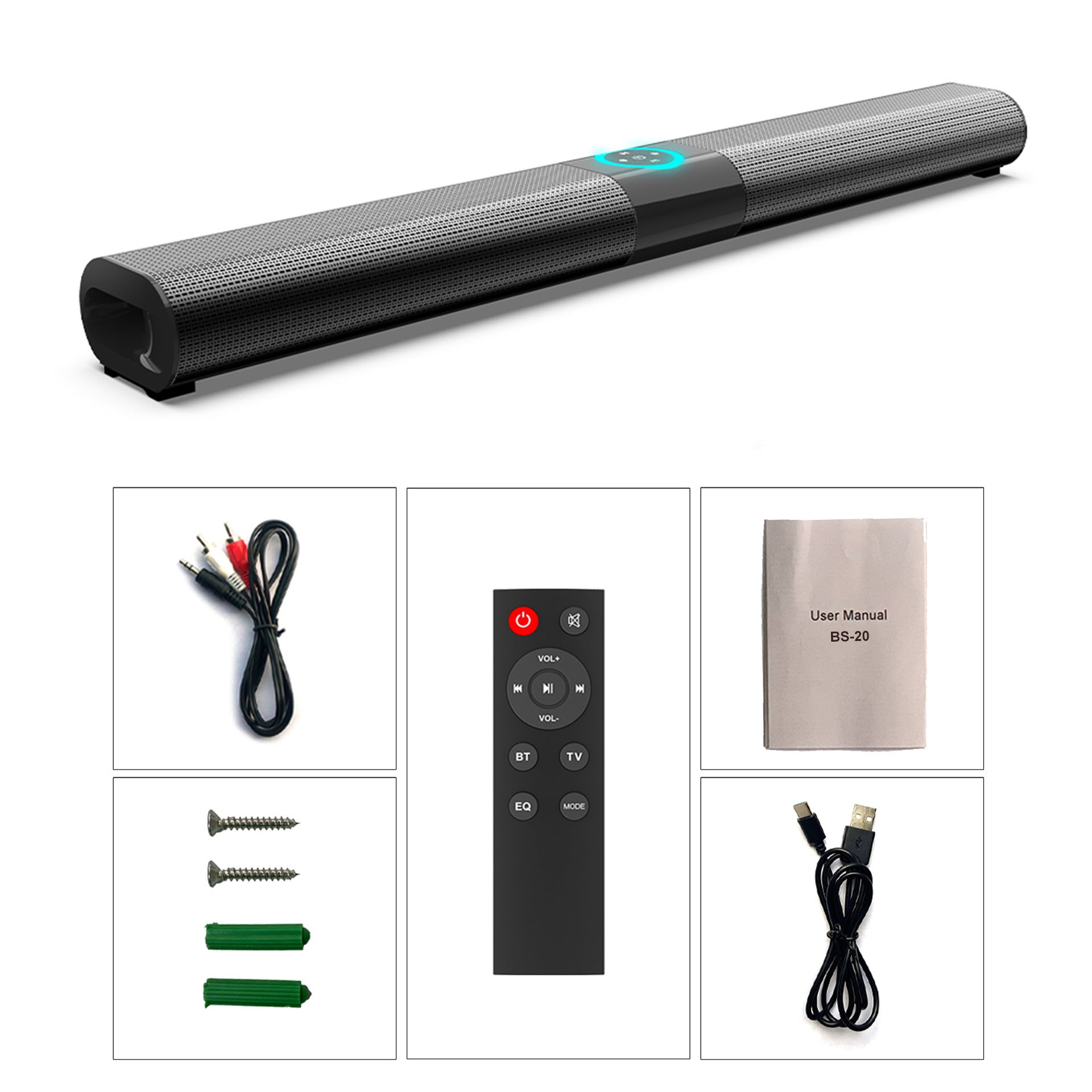 Bluetooth Speaker Wireless Card-Reading Long Strip Wall-Mounted Home Theater Audio System