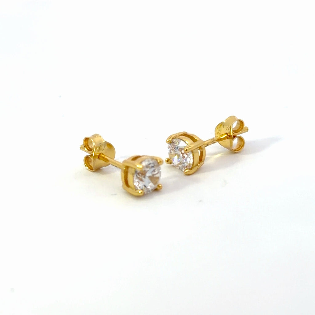 Brilliant Round Studs, Finished in 18K Gold