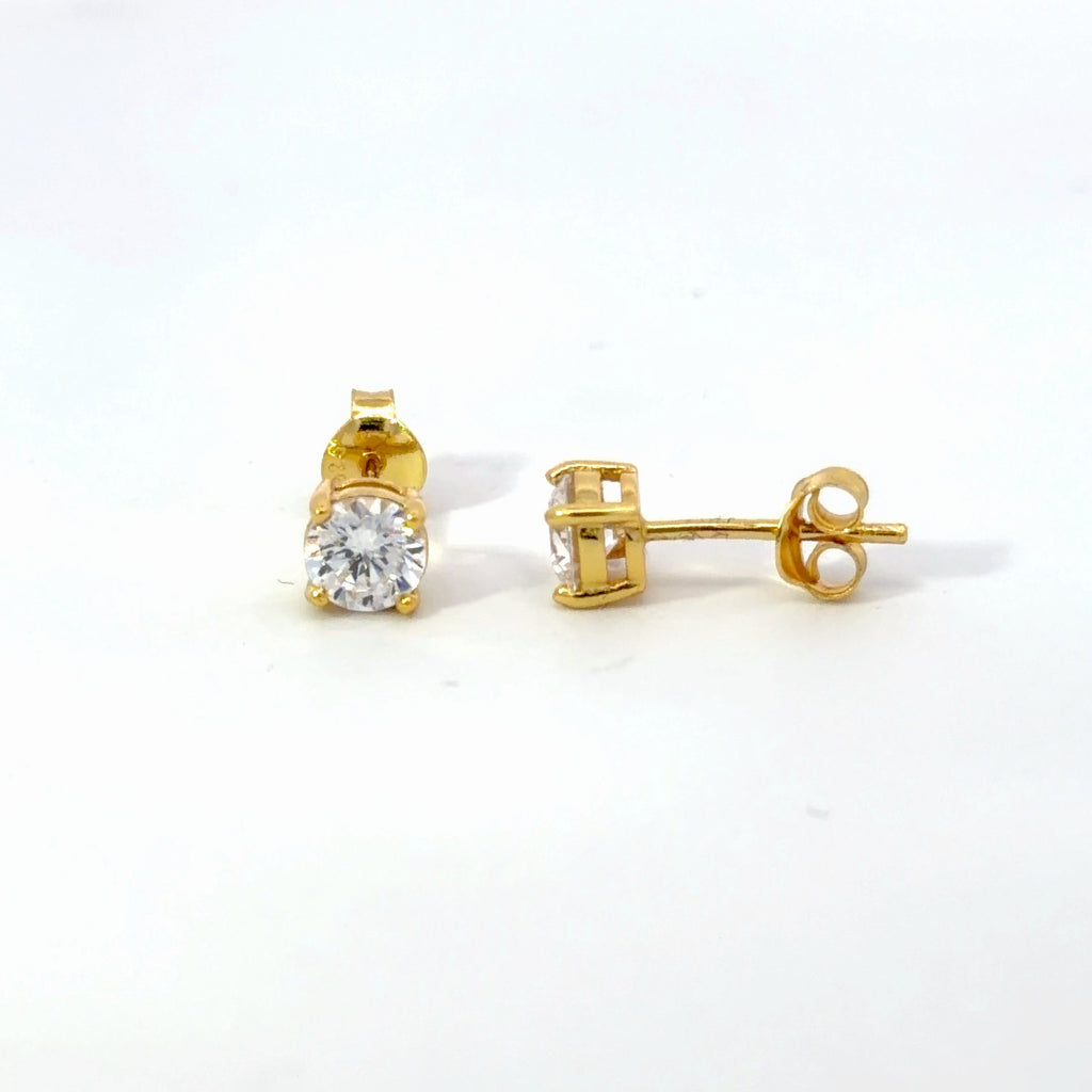 Brilliant Round Studs, Finished in 18K Gold