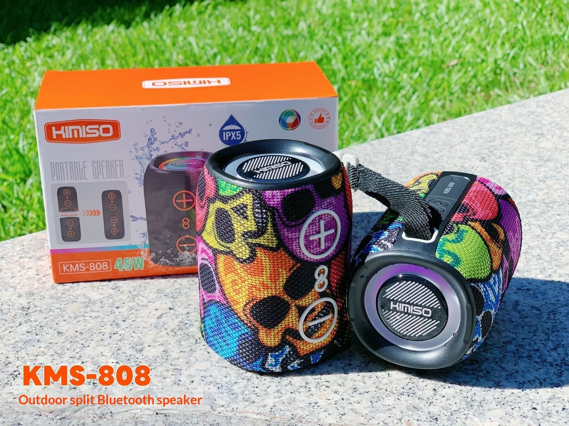 Two-in-one Split-unit Audio System Detachable Cylindrical Bluetooth Speaker With Dazzling Colorful Subwoofer