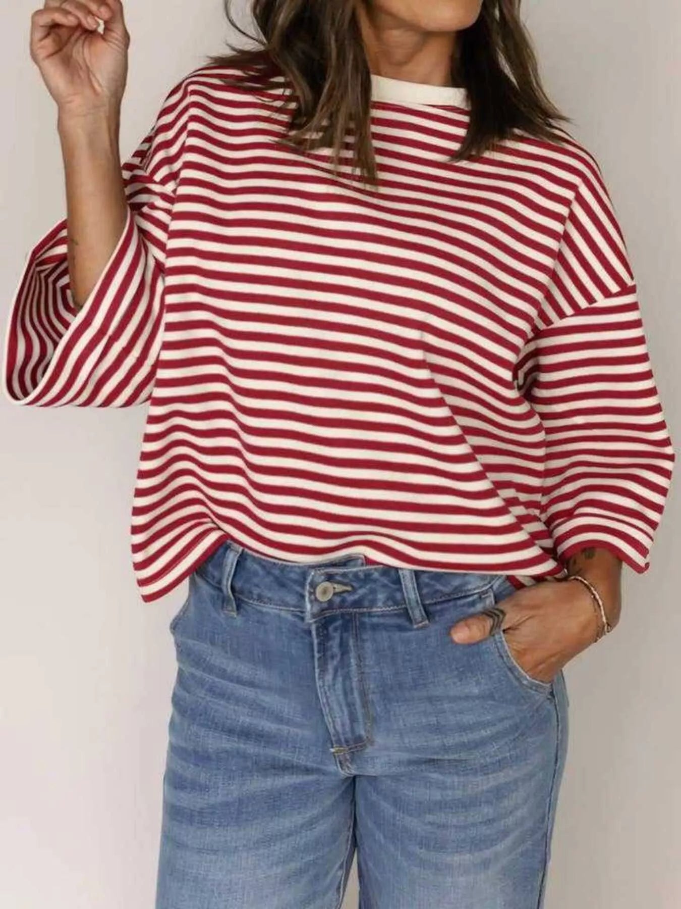 Striped Back Bow Tie T-Shirt