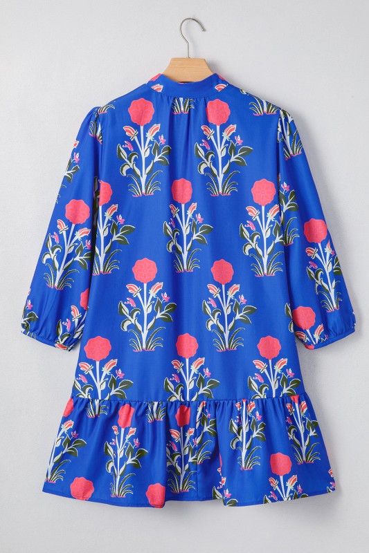 Zahra Sleeve Ruffle Hem Dress