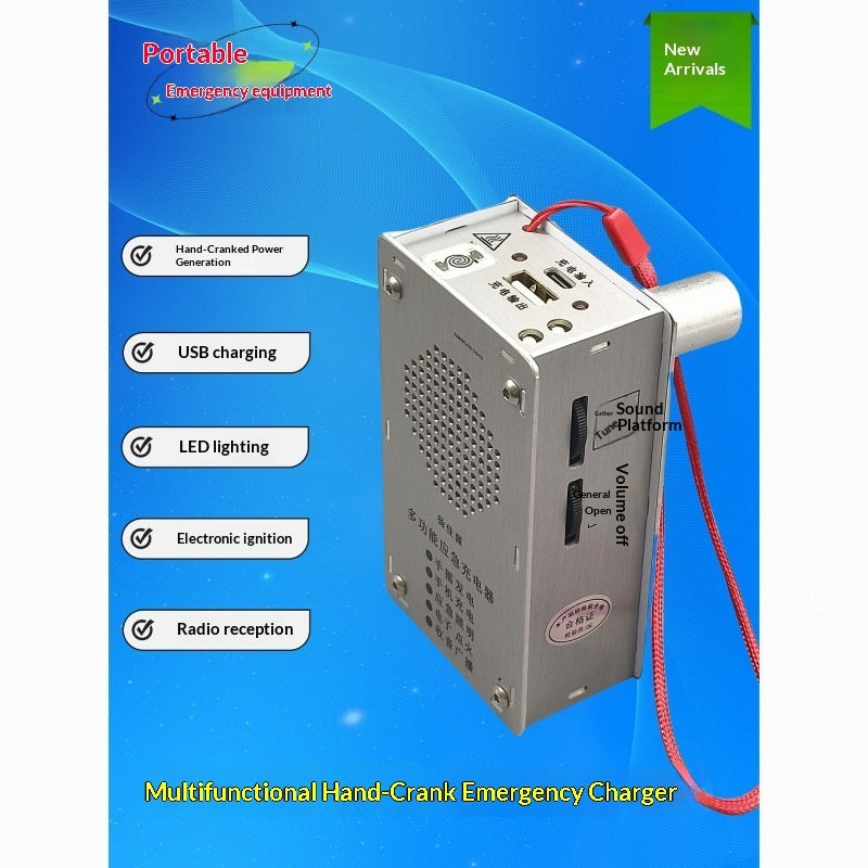 Hand-crank Generator Radio USB Charging Lighter