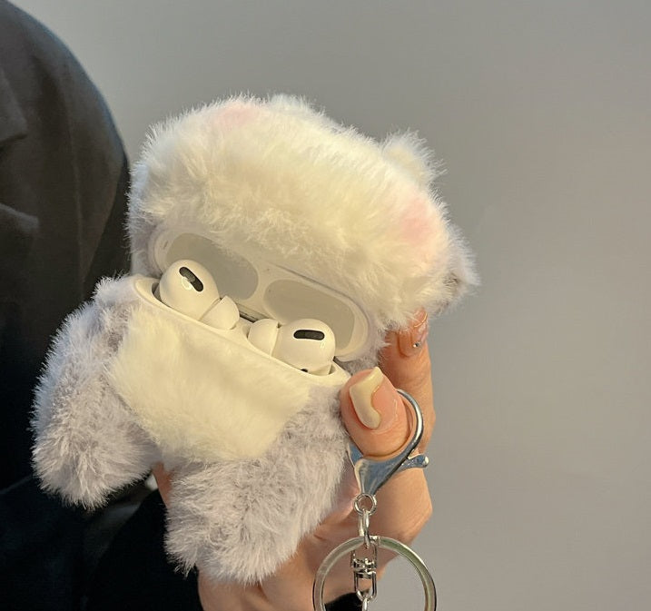 Cute Plush Little Puppy Earphone Case For Fall And Winter
