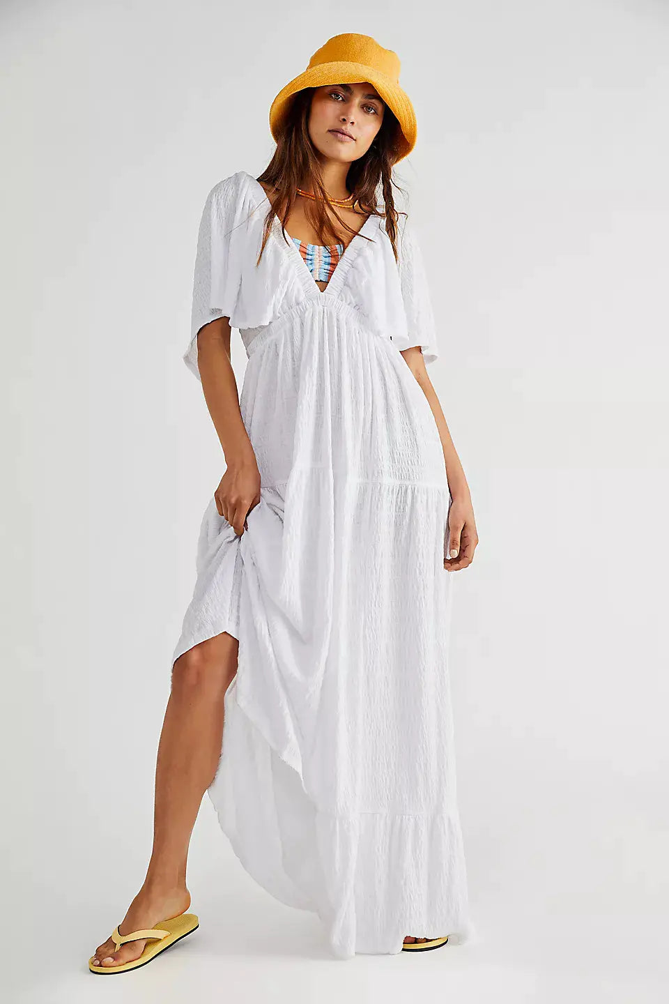 Casual Fashion V-Neck Maxi Dress for Summer