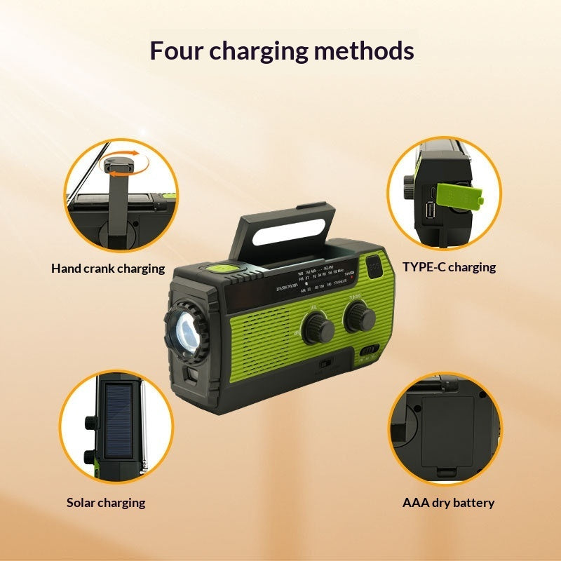 Hand-cranked Multifunctional Emergency Charging Solar Radio Outdoor Disaster Prevention Radio