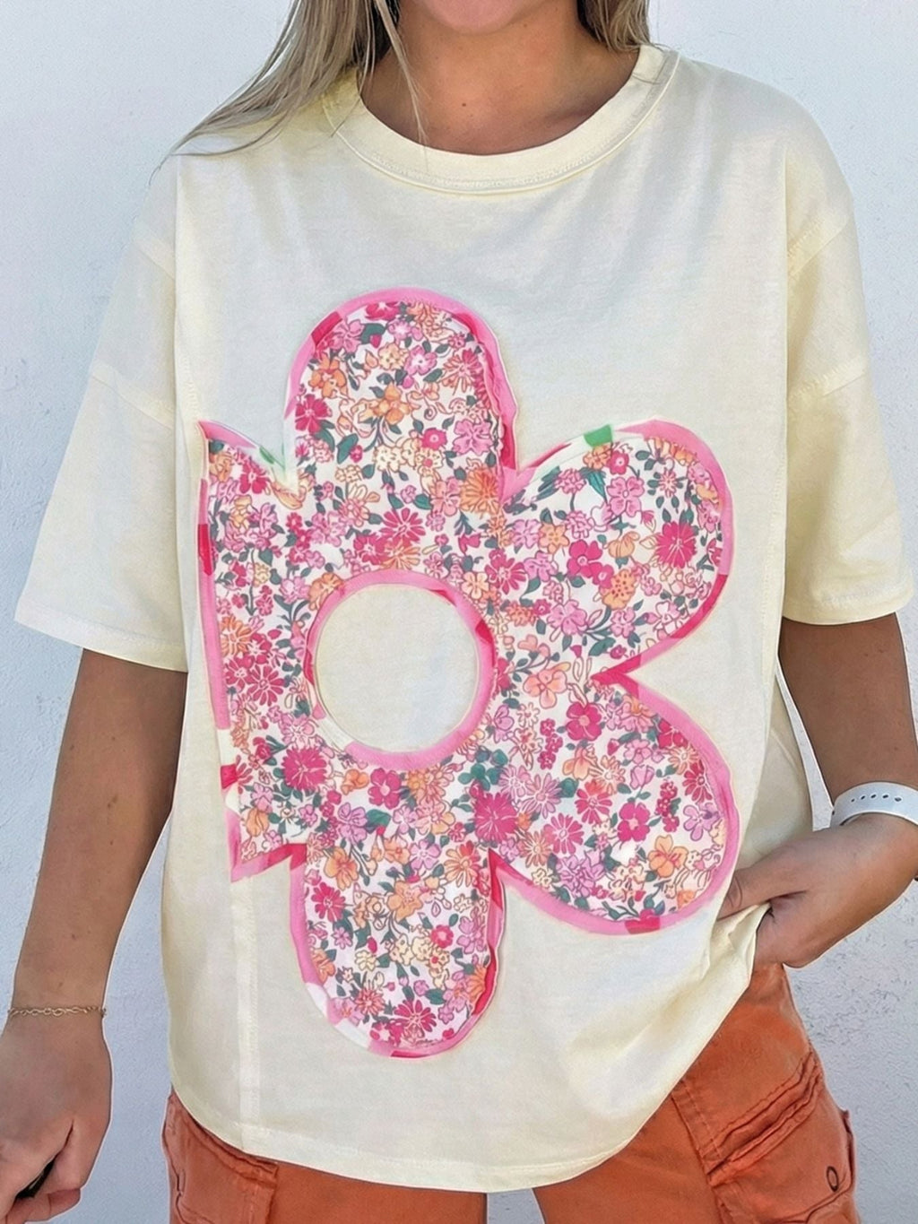 Floral Half Sleeve Oversized Top