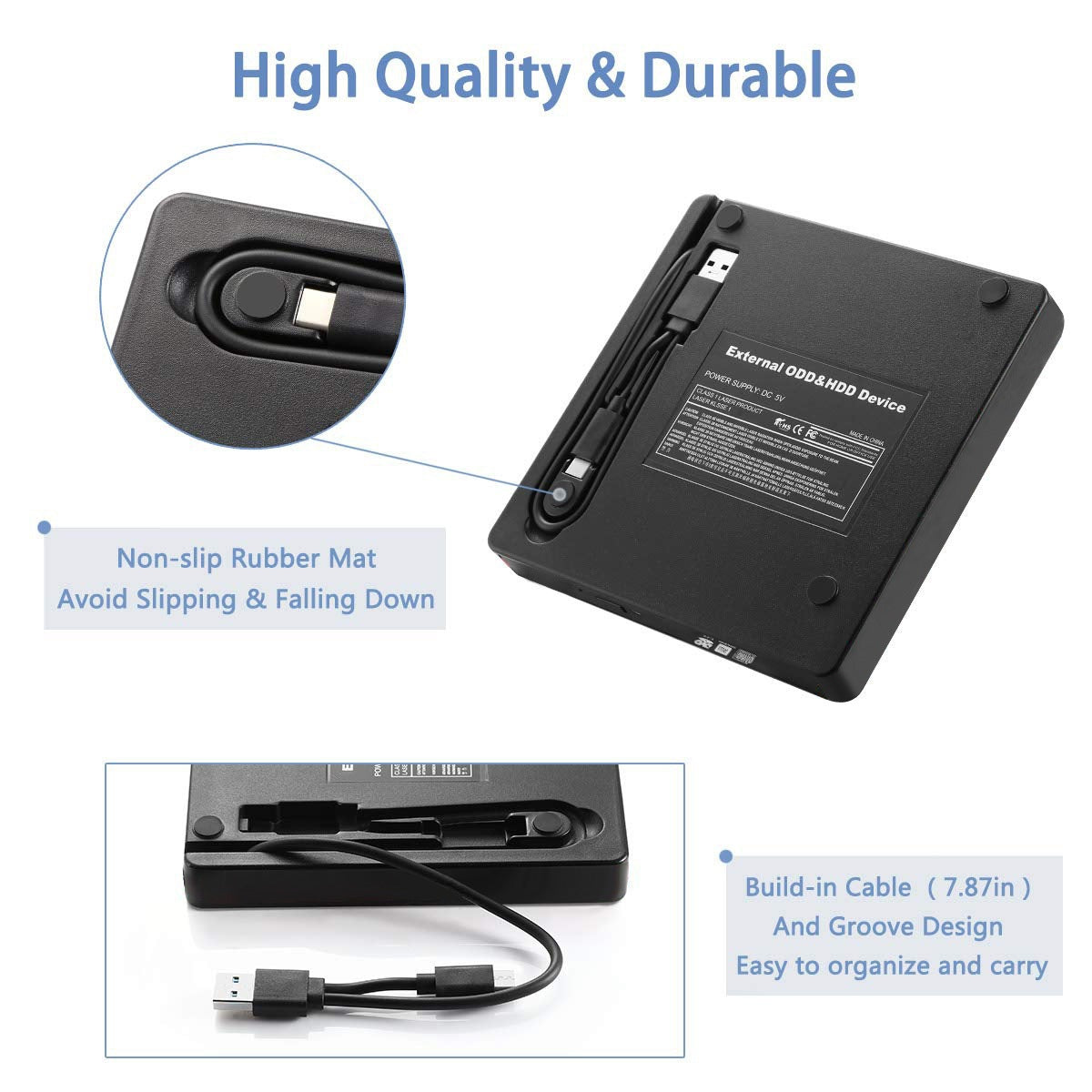 Ultra-thin USB 30 Type-C External DVD Burnerhigh-speed Universal For Desktops And Laptops