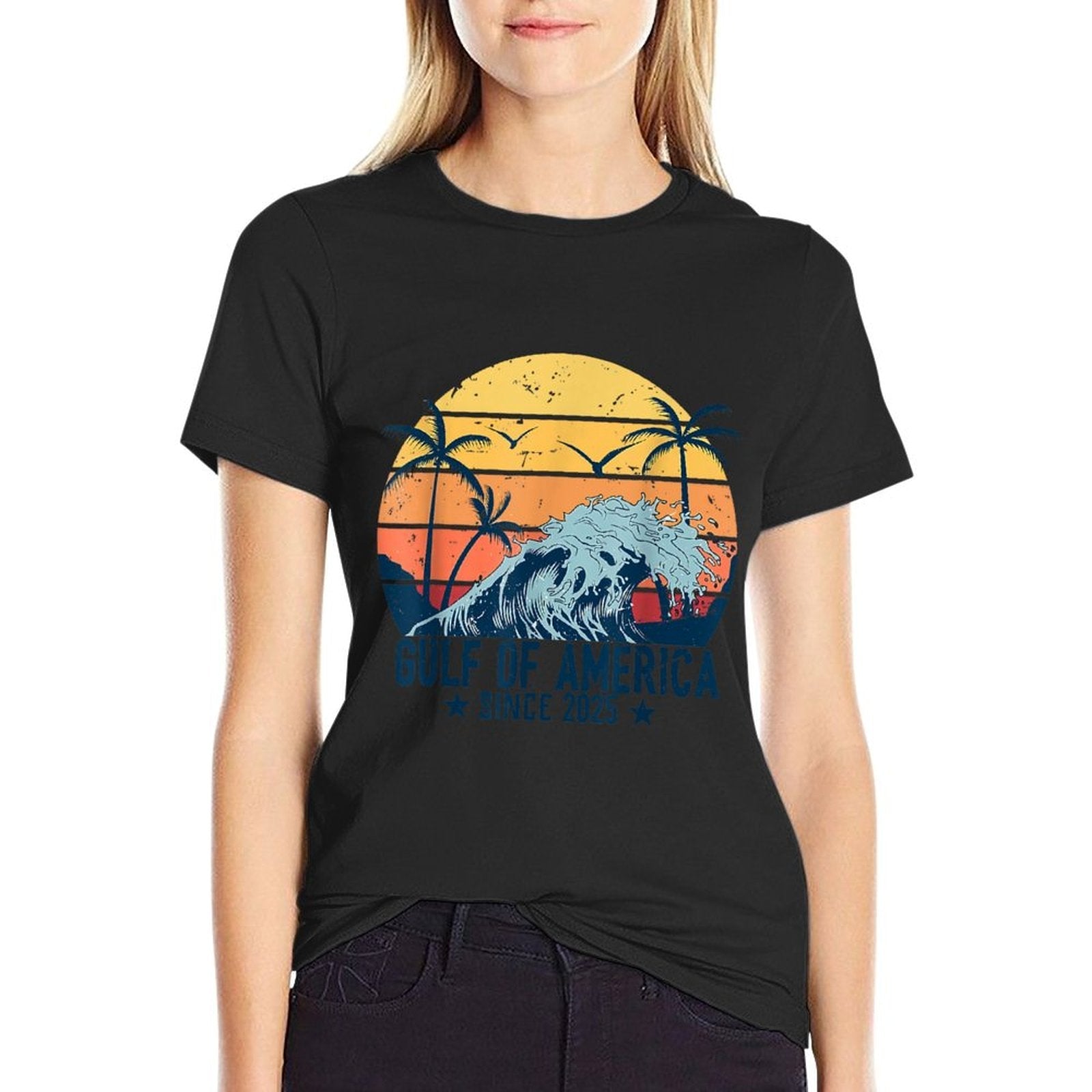 Retro Vintage Gulf Of US America 2025 American Flag Classic T-Shirt