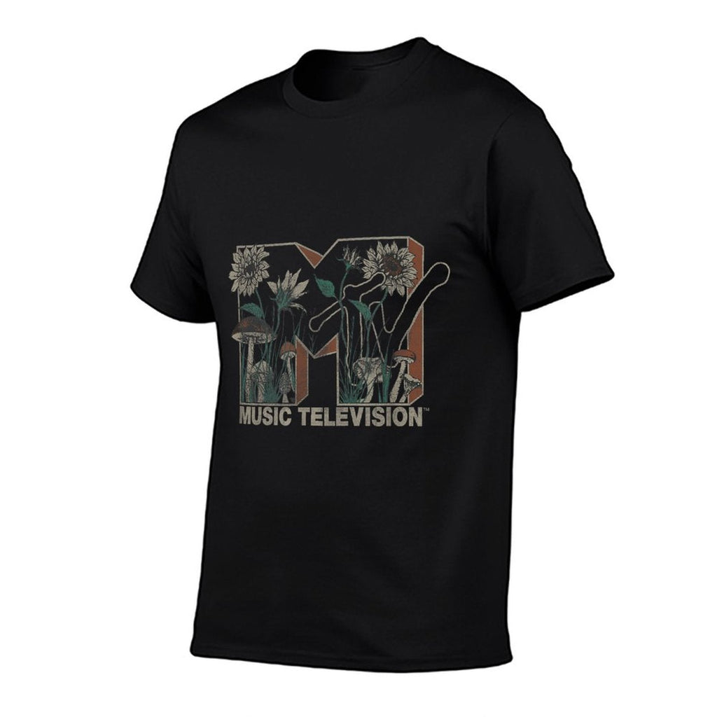MTV Music Television Wild Flower Mushrooms MTV Logo Comfortable T-Shirt