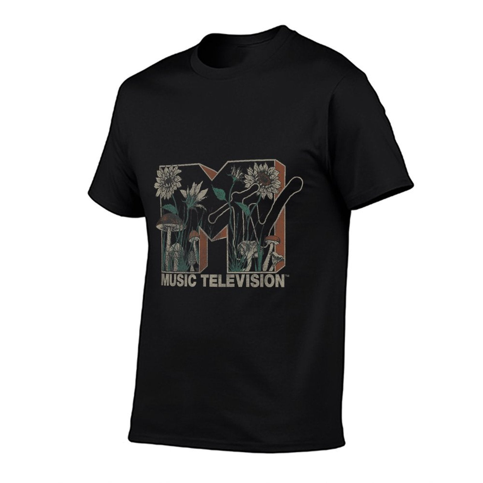 MTV Music Television Wild Flower Mushrooms MTV Logo Comfortable T-Shirt