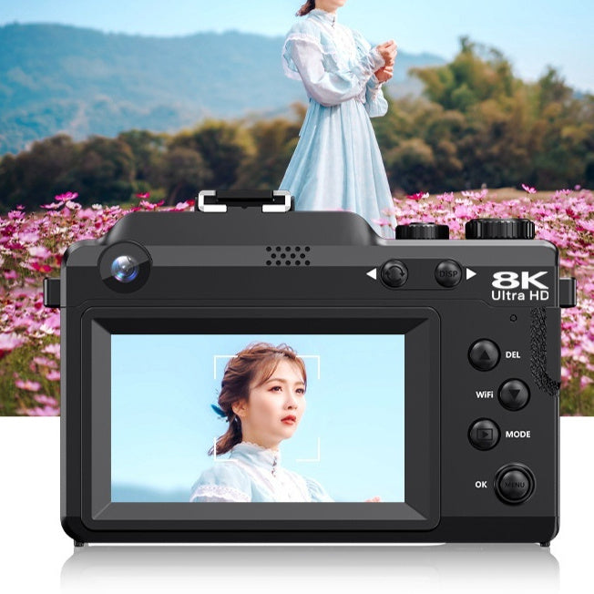 Digital Camera For Students 8K Mirrorless High-Definition Video Recording CCD Front And Rear Selfie Lens