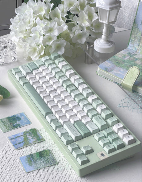 Simple Cute Light-green Highly Personalized Magnetic-axis Keycaps