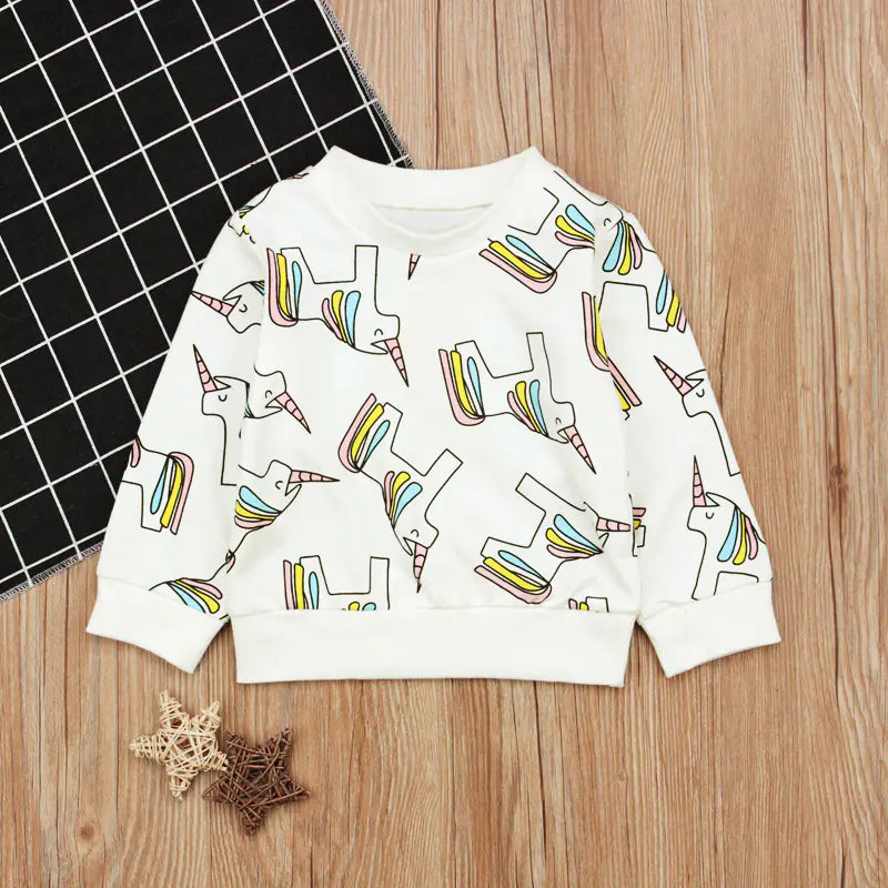 Cartoon Unicorn Hoodie for Boys - Long Sleeve Top