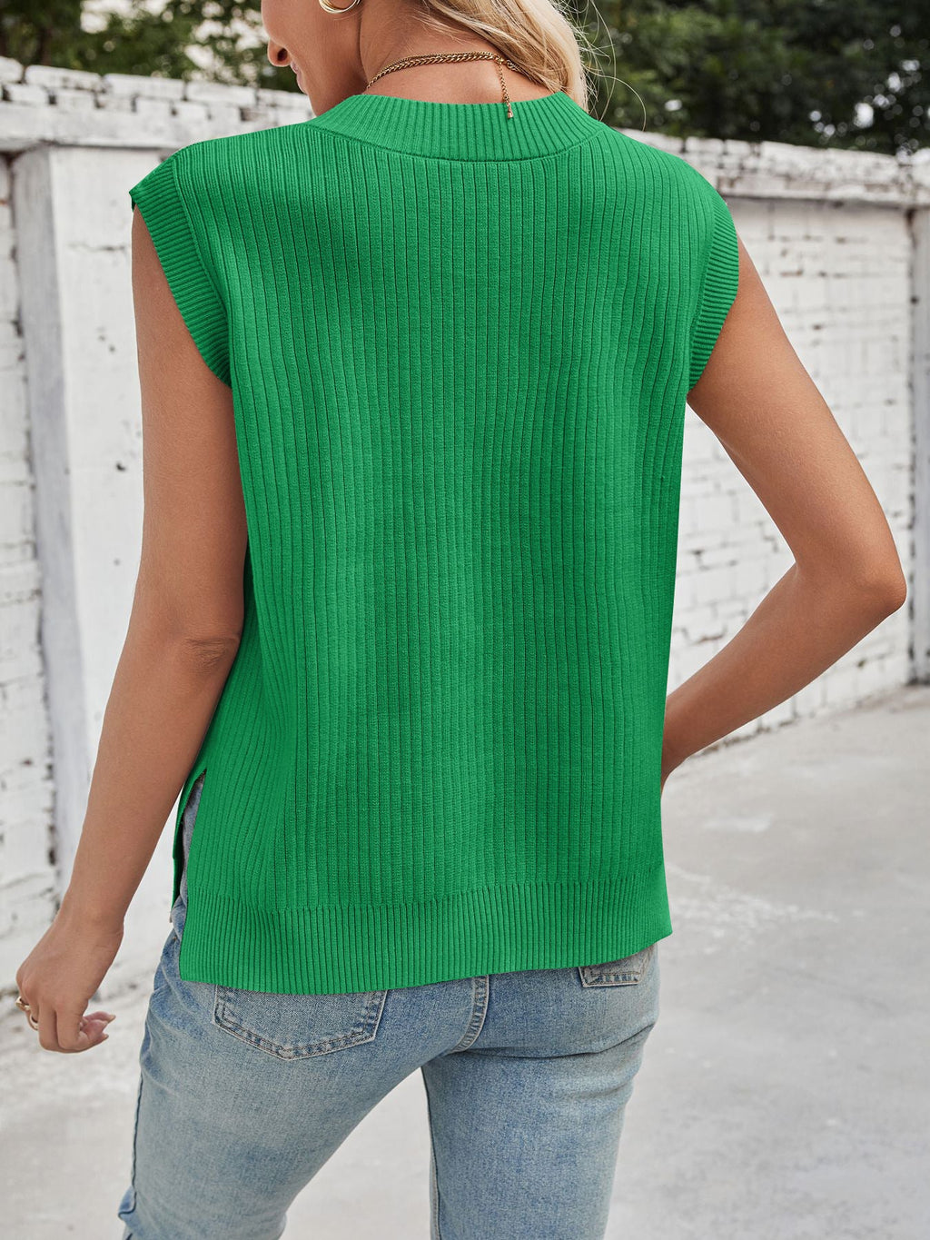 Casual V-Neck Knitted Sweater Vest