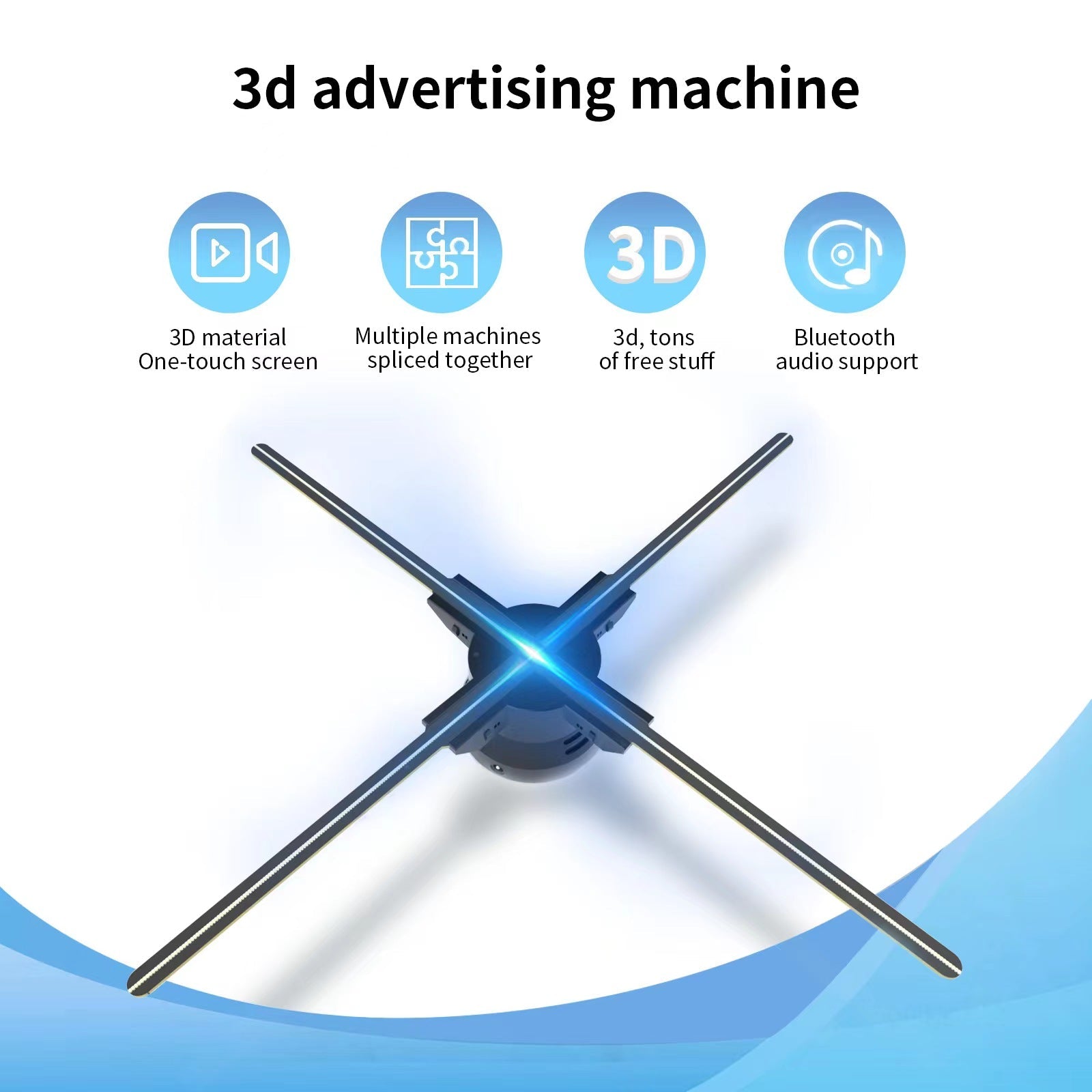 3Dhologramfan, 60cm 3Dhologramfan Projector HD 720 LED Holographic Christmas Tree Advertising Display With Remote Bluetooth WiFi, Video Library For Business,Bar,Halloween Missyou 23.6 Inch
