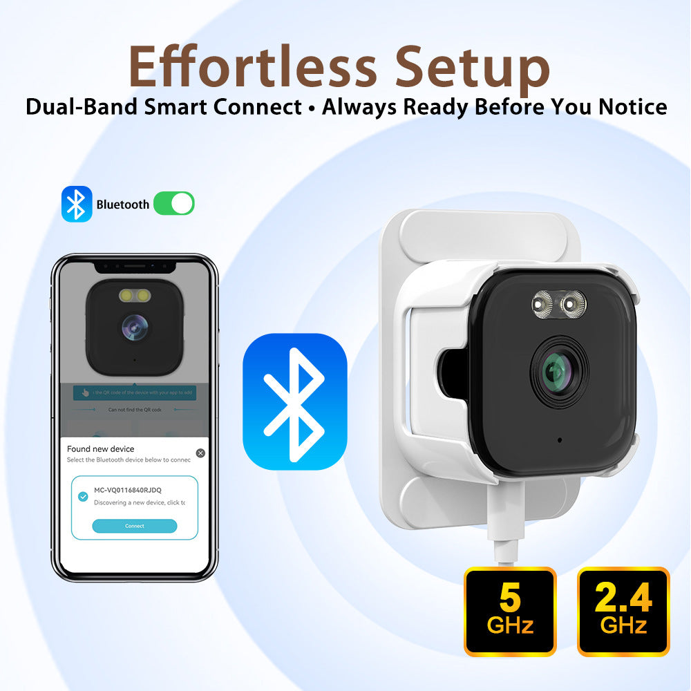 2K Window Camera WiFi 5G Dual-band Black Light Surveillance HD Wireless Indoor Window Camera