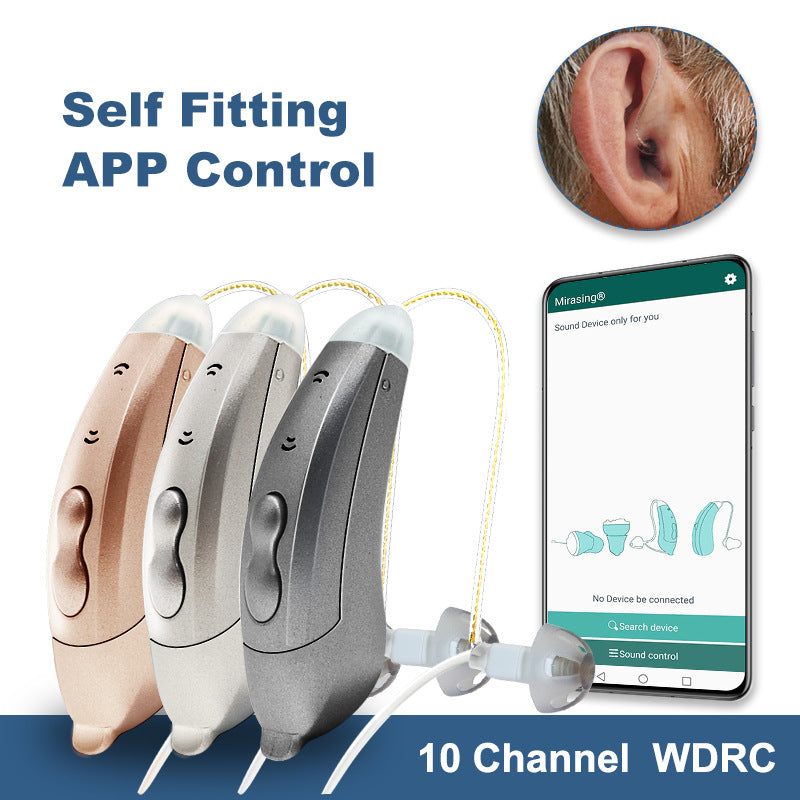 Wireless Bluetooth Noise-Canceling RIC Hearing Aid
