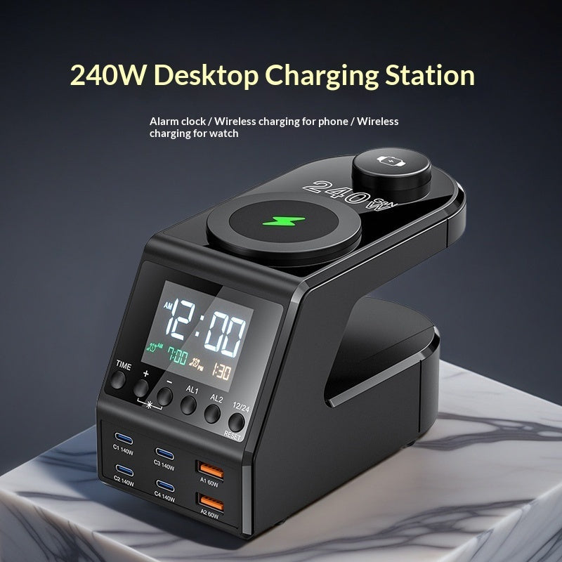 PD 140W Multi-port Type-C Socket Multi-outlet Wireless Charger