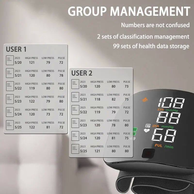 Korean Digital Rechargeable Wrist Blood Pressure Monitor
