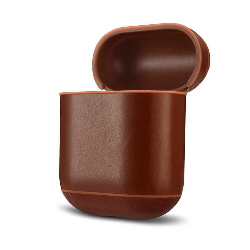 Genuine Leather Wireless Earbud Case With Loop Closure