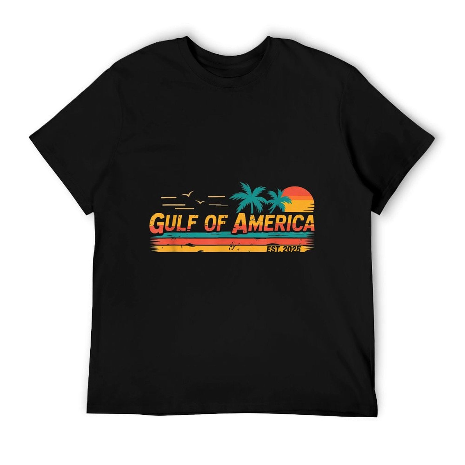 Vintage Gulf Of Us America Retro Sunset Gulf Of Us America Lightweight T-Shirt