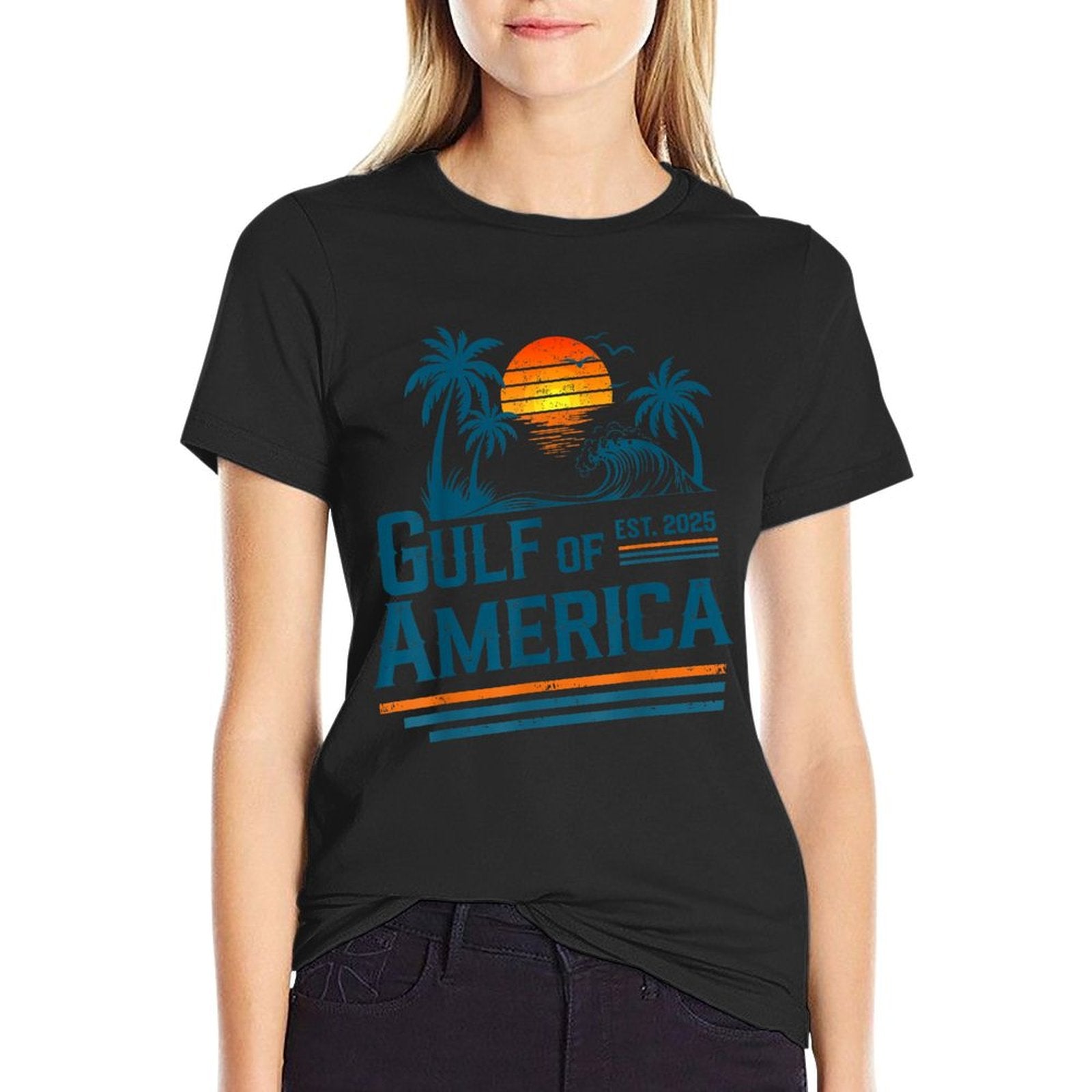 Retro Vintage Gulf Of US America 2025 American Gifts Easy-care T-Shirt