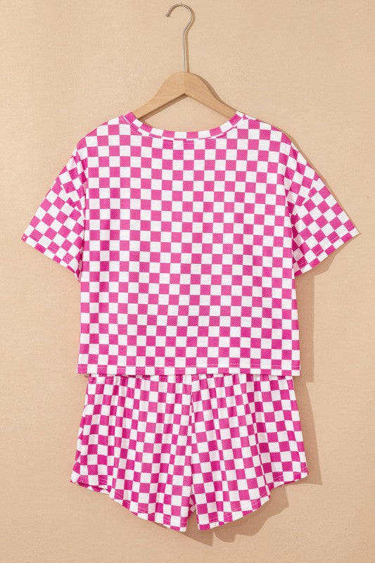 Checker T-Shirt & High Waist Skort Set