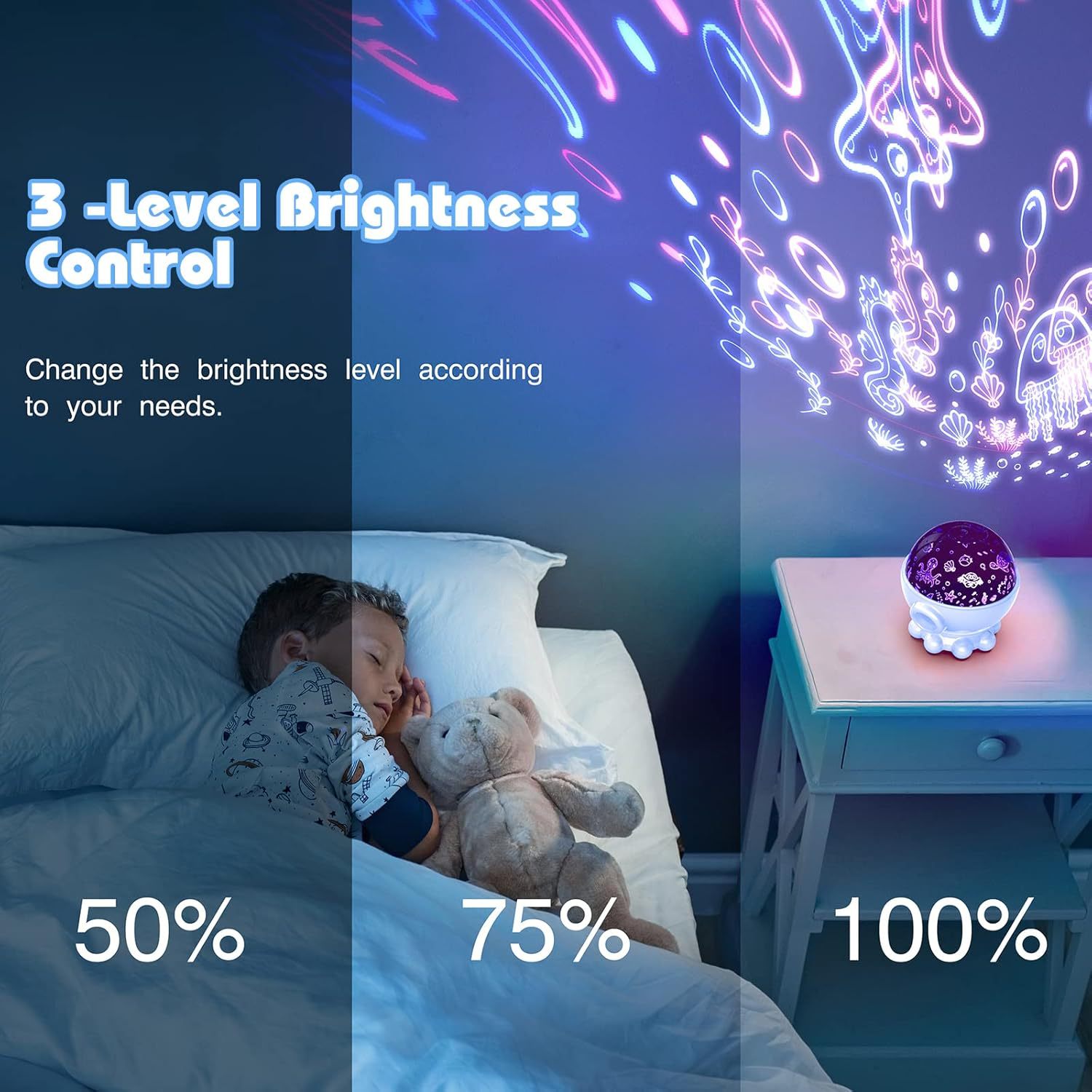 Octopus Starry Sky Light RGB Creative Remote Jellyfish Music Projection Lamp