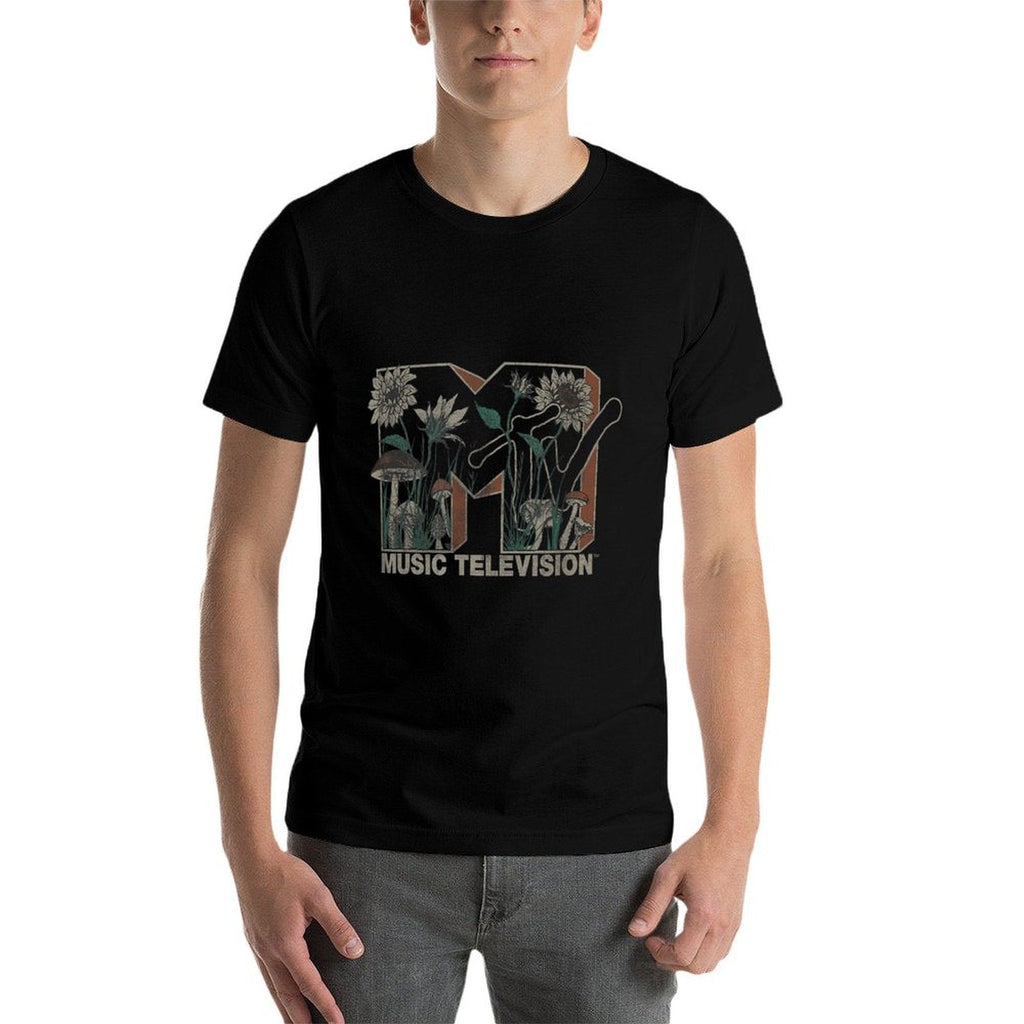 MTV Music Television Wild Flower Mushrooms MTV Logo Comfortable T-Shirt