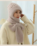 Women's Fleece-lined Knitted Scarf and Hat Set