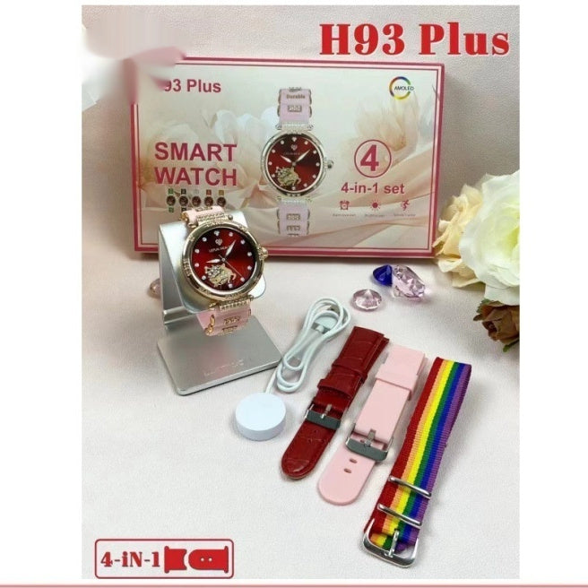 Round-Screen Womens Smartwatch With Heart Rate Monitoring Fitness Tracking