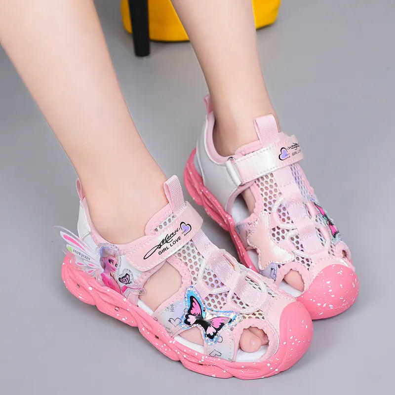 Girls' Light-Up Summer Sandals with Soft Sole